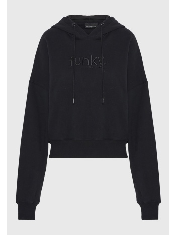 φούτερ με κουκούλα και κεντητό λογότυπο