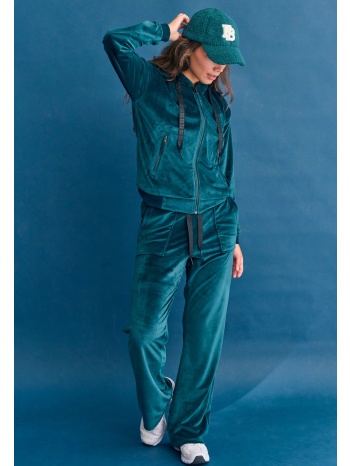 flare fit παντελόνι φόρμας σε βελουτέ ύφασμα