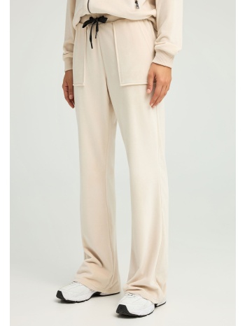 flare fit παντελόνι φόρμας σε βελουτέ ύφασμα