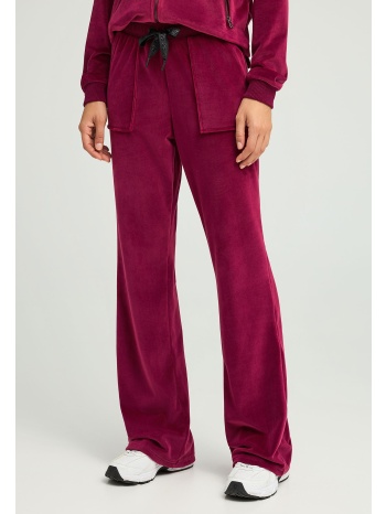 flare fit παντελόνι φόρμας σε βελουτέ ύφασμα
