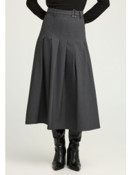 φούστα midi με πιέτες