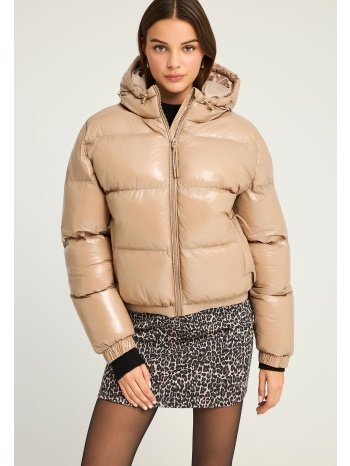 καπιτονέ puffer μπουφάν με κουκούλα