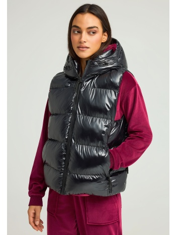 puffer αμάνικο μονόχρωμο μπουφάν