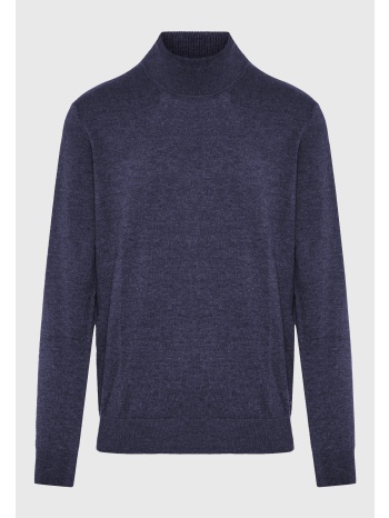 ανδρική πλεκτή μπλούζα με ψηλή λαιμόκοψη