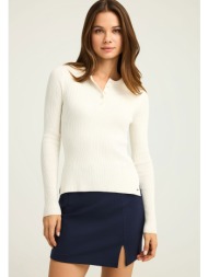 rib πλεκτό με henley ...