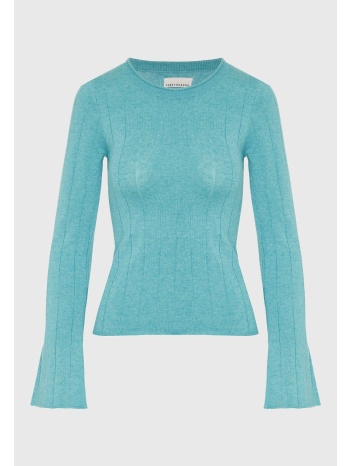 γυναικεία πλεκτή μονόχρωμη μπλούζα με pattern ρίγας