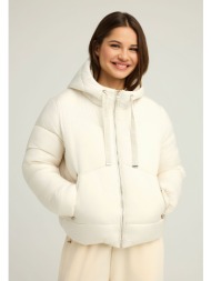γυναικείο puffer μπουφάν με κουκούλα