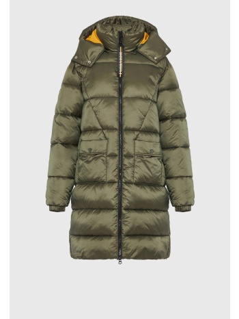 regular fit μακρύ puffer μπουφάν με κουκούλα