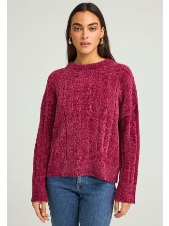 γυναικεία πλεκτή μπλούζα με τελείωμα rib