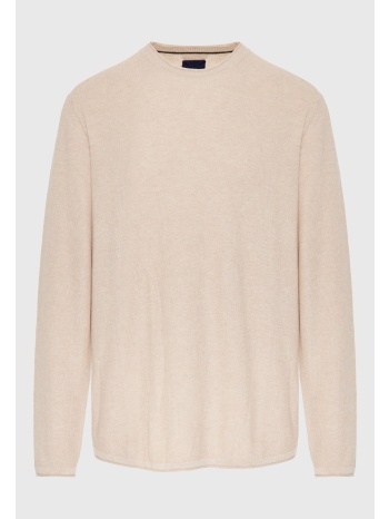 ανδρική μονόχρωμη πλεκτή μπλούζα με λαιμόκοψη