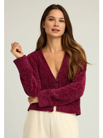 πλεκτή chenille ζακέτα