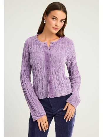 cable-knit chenille ζακέτα