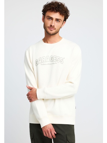 φούτερ λαιμόκοψη με τύπωμα garage 55