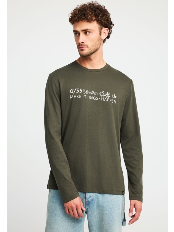 μακρυμάνικη μπλούζα με τύπωμα στο στήθος garage 55