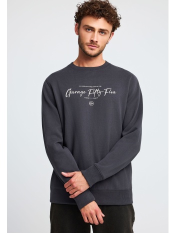 φούτερ λαιμόκοψη με τύπωμα garage 55