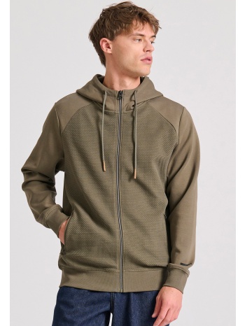 ανδρική ζακέτα φούτερ με wafle weaving