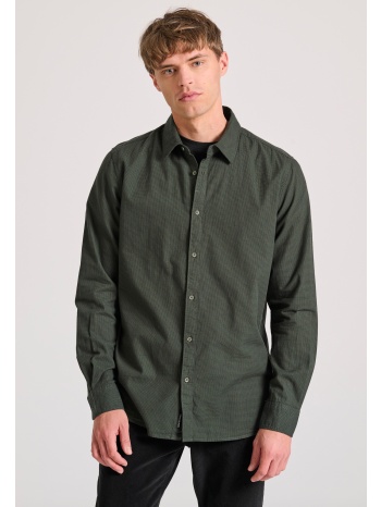 yarn dyed πουκάμισο με micro-checked pattern