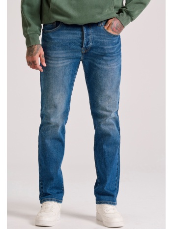 straight fit τζιν παντελόνι με whisker details