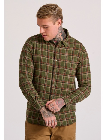 flannel καρό πουκάμισο με τσέπη στο στήθος