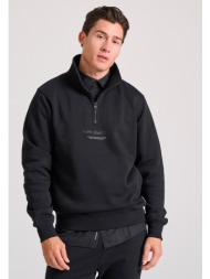 relaxed fit half-zip φούτερ με branded τύπωμα