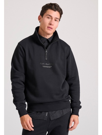 relaxed fit half-zip φούτερ με branded τύπωμα