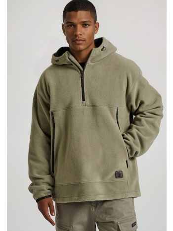 oversized half-zip φούτερ με ρυθμιζόμενο κορδόνι