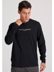 μακρυμάνικη μπλούζα με τύπωμα στο στήθος