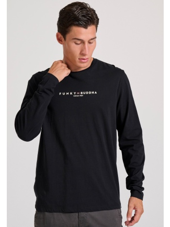 μακρυμάνικη μπλούζα με τύπωμα στο στήθος