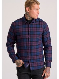 flannel καρό πουκάμισο με τσέπη στο στήθος