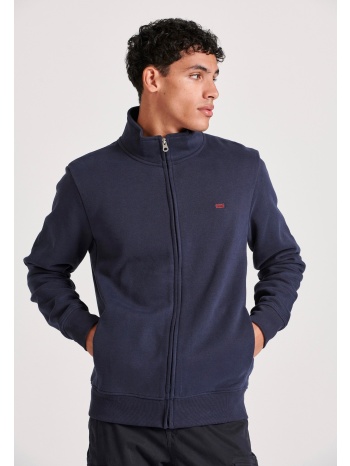 ανδρική ζακέτα φούτερ με ψηλή λαιμόκοψη