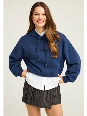 φούτερ με κουκούλα και κεντητό λογότυπο