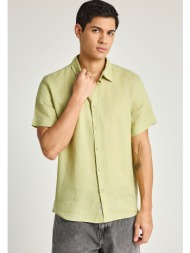 ανδρικό λινό πουκάμισο με κοντό μανίκι - the essentials