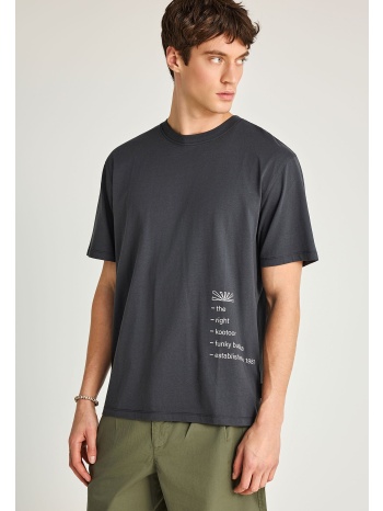 ανδρικό relaxed βαμβακερό t-shirt με τύπωμα στην πλάτη