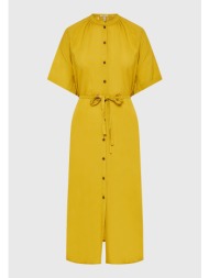 μίντι κοντομάνικο φόρεμα με ζώνη