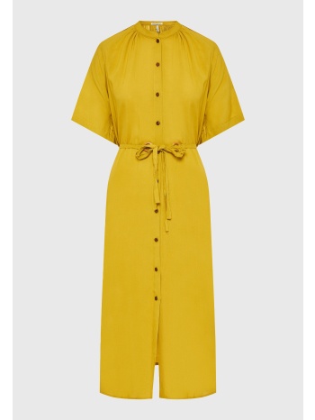 μίντι κοντομάνικο φόρεμα με ζώνη