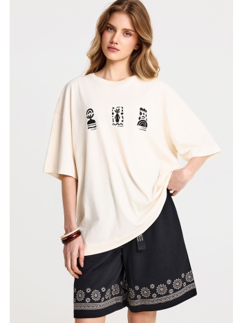 γυναικείο relaxed t-shirt με τύπωμα στην πλάτη