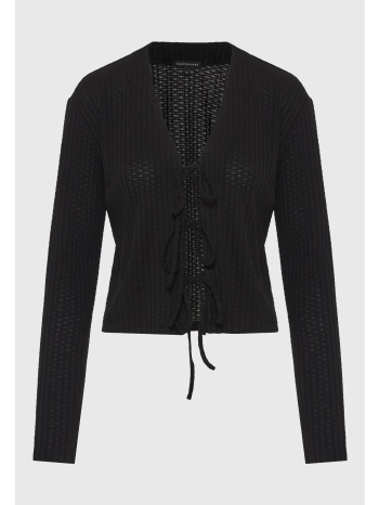 rib ζακέτα με δέσιμο μπροστά