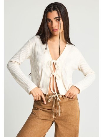 rib ζακέτα με δέσιμο μπροστά