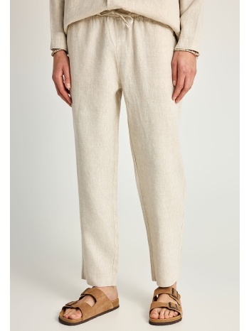 ανδρικό comfort fit λινό chino παντελόνι