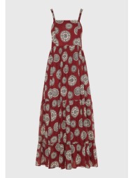 γυναικείο εμπριμέ μάξι φόρεμα από βαμβάκι