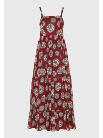 γυναικείο εμπριμέ μάξι φόρεμα από βαμβάκι