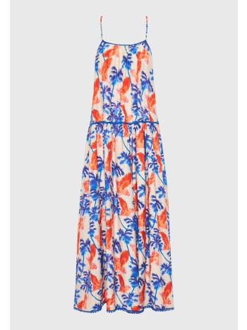 γυναικείο εμπριμέ relaxed fit μάξι φόρεμα