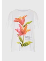 γυναικείο loose t-shirt με τύπωμα από βαμβάκι