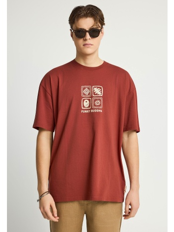 ανδρικό oversized t-shirt με τύπωμα στην πλάτη