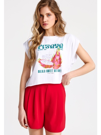 γυναικείο αμάνικο t-shirt με τύπωμα από οργανικό βαμβάκι