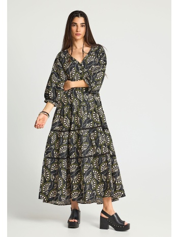 εμπριμέ μάξι φόρεμα από βαμβάκι