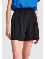 regular fit σορτς με πιέτες στη μέση