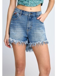 τζιν σορτς με distressed- effect