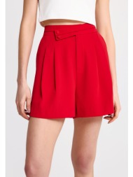 regular fit σορτς με πιέτες στη μέση