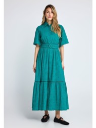 γυναικείο embroidery relaxed-fit midi φόρεμα από βαμβάκι